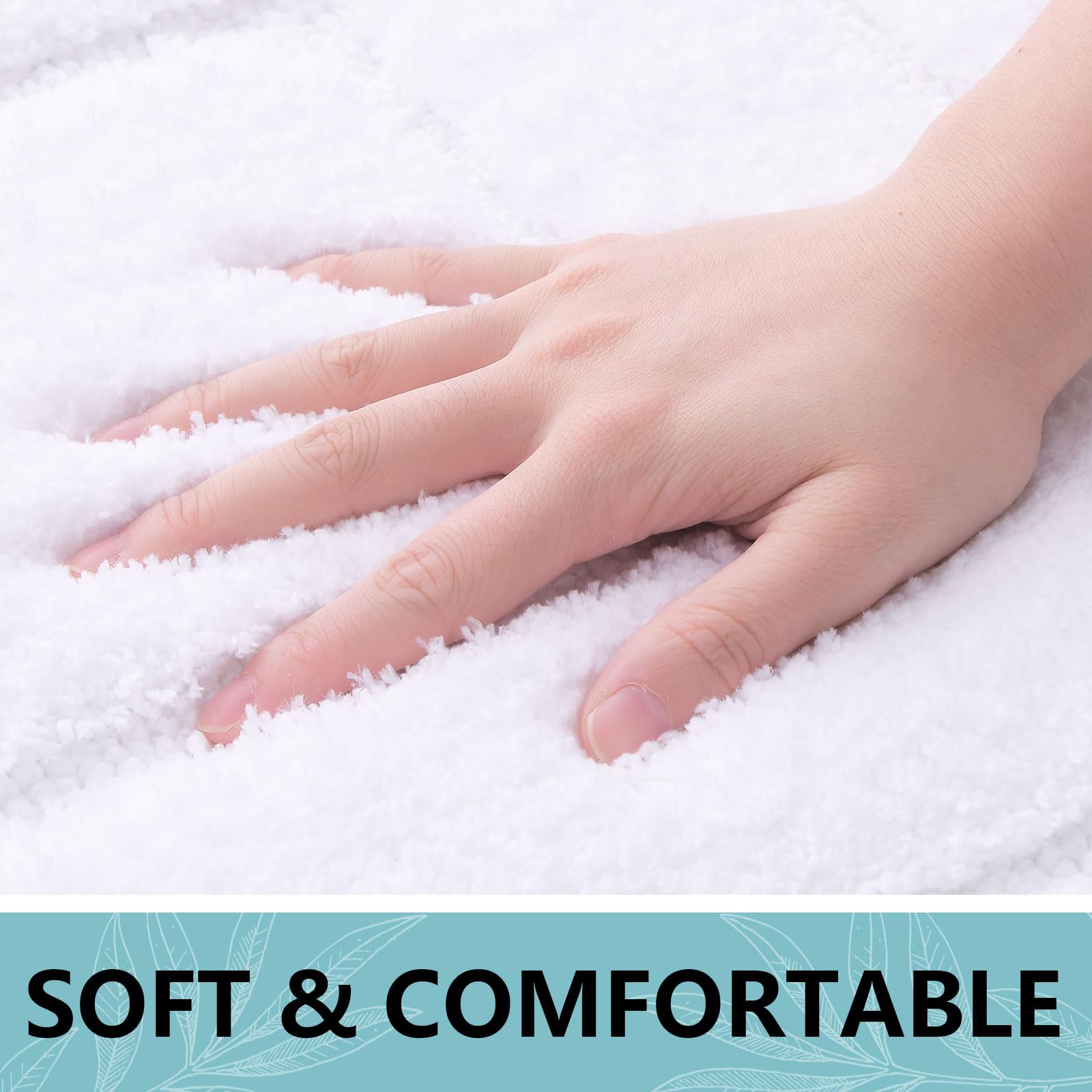 Buganda Bathroom Rugs, 24'' X 16'', Soft And Absorbent Microfiber Bath Rugs, Non-Slip Shaggy Bath Carpet, Machine Wash Dry Bath